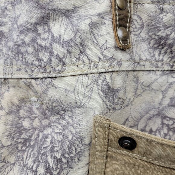 Boho Floral Canvas Tote Bag | Made in India | Slouchy Carryall 16"x15" - Picture 7 of 14